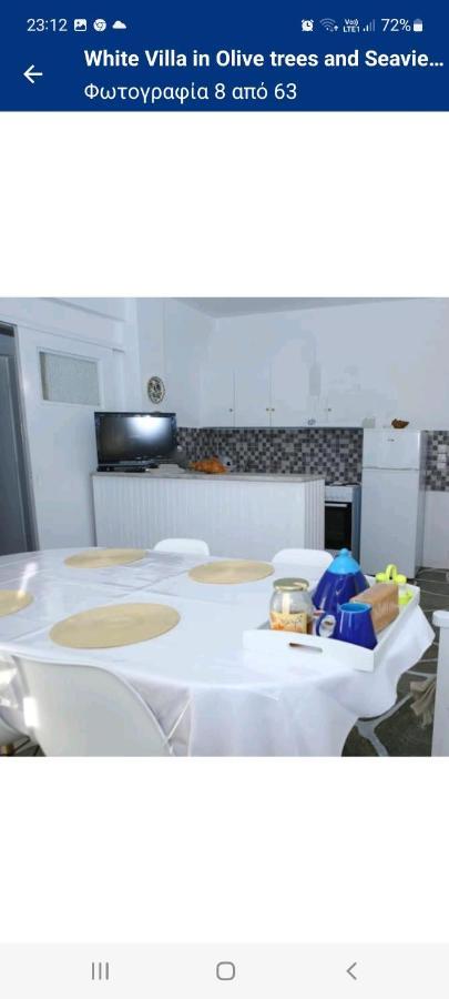 White Villa In Olive Trees And Seaview To Panagia Almiropótamos 외부 사진